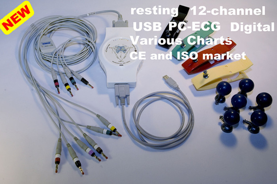 Hand-hold 12 channel ECG Medical Test Computer Vector ECG recorder