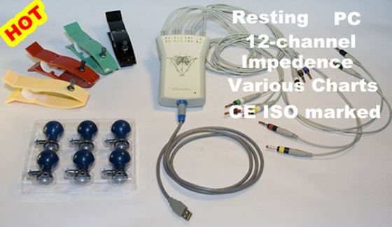 Hand-hold 12 channel ECG Medical Test Computer Vector ECG recorder